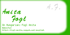 anita fogl business card